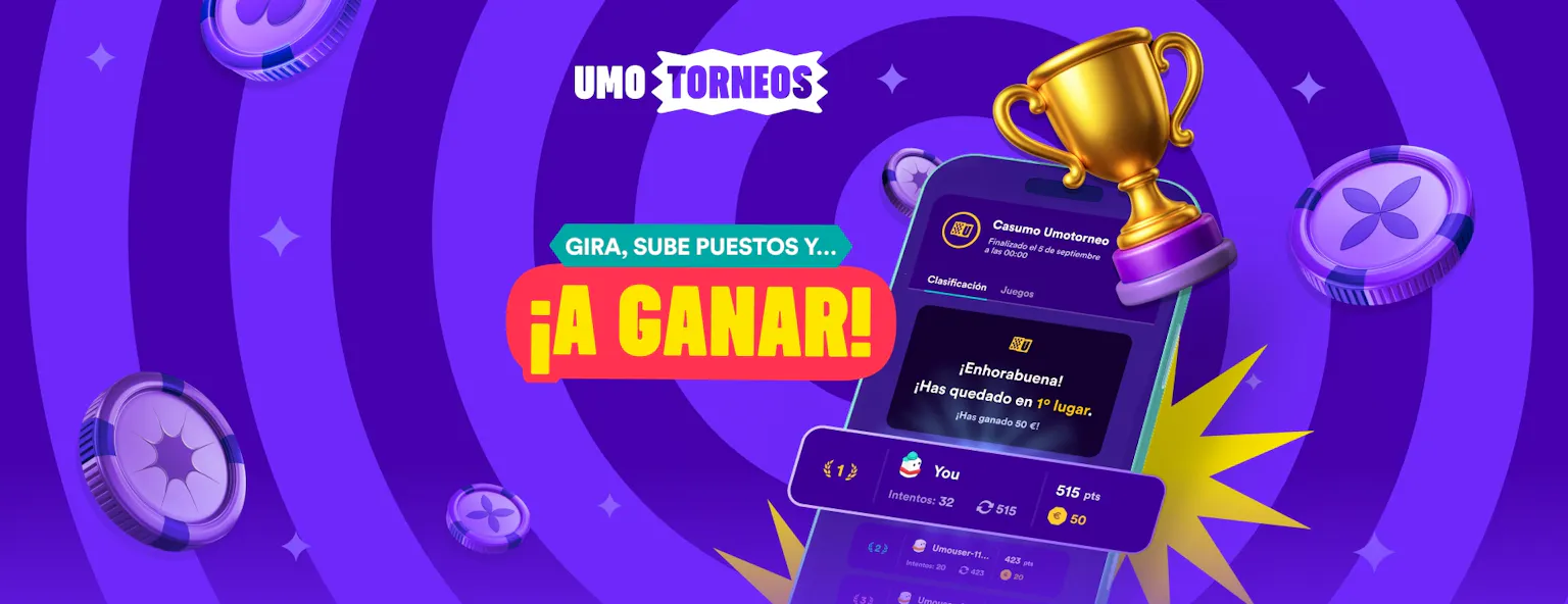 Interfaz de la Casumo app mostrando juegos y bonos